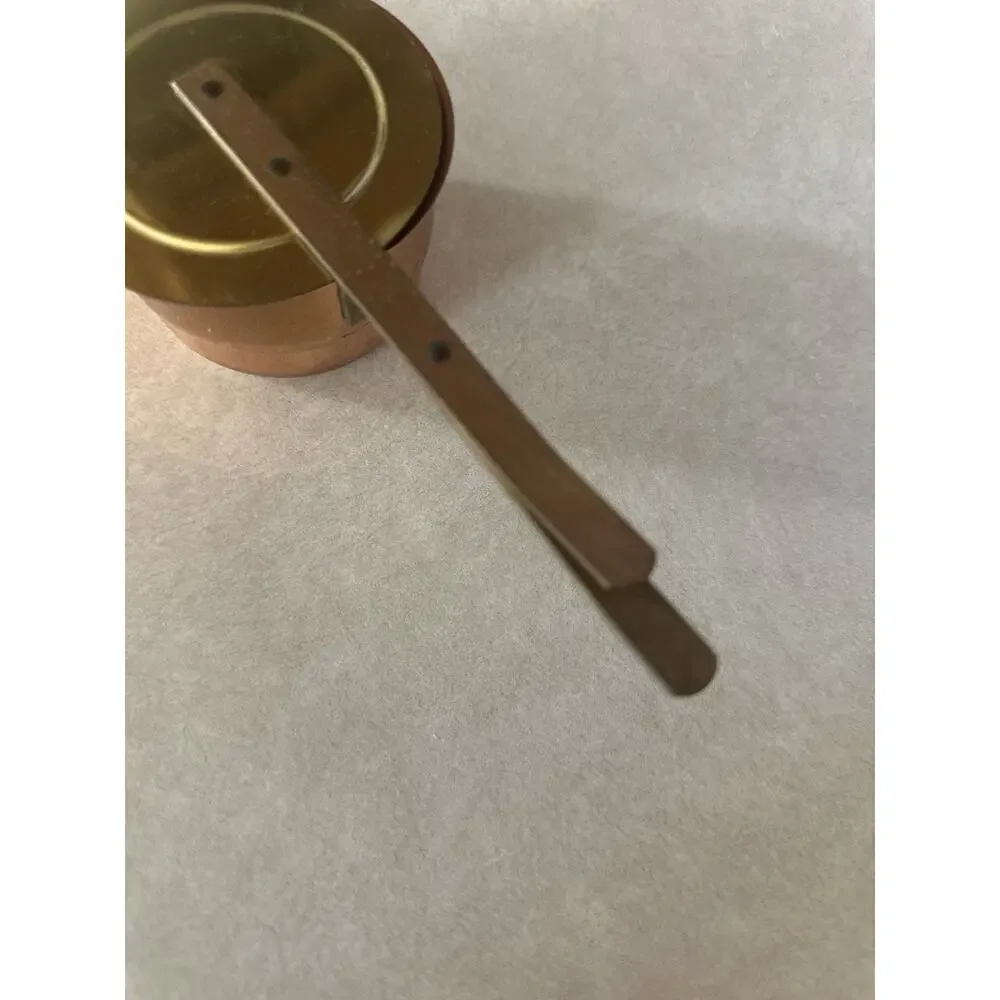 Copper Round Saucepan with Lid Long Handle 2-Piece Set for Gas/Electric